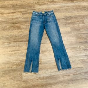 Mother The Insider Slit ankle fray jeans